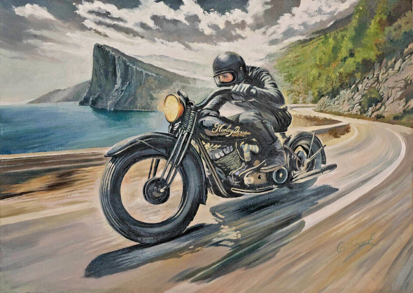 Ritt entlang der Küste – Harley Davidson im Sturm