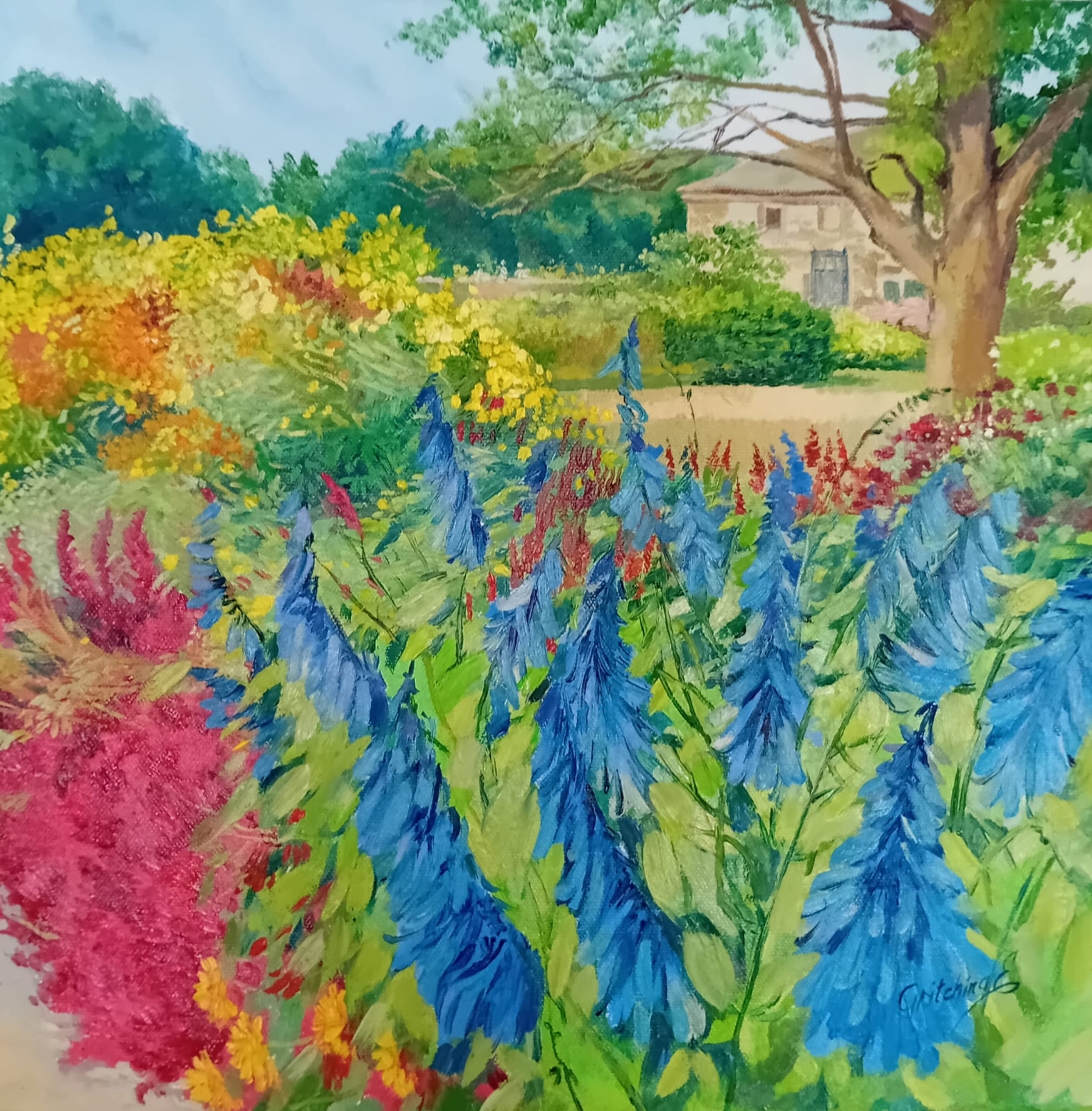 Sommergarten in voller Blüte