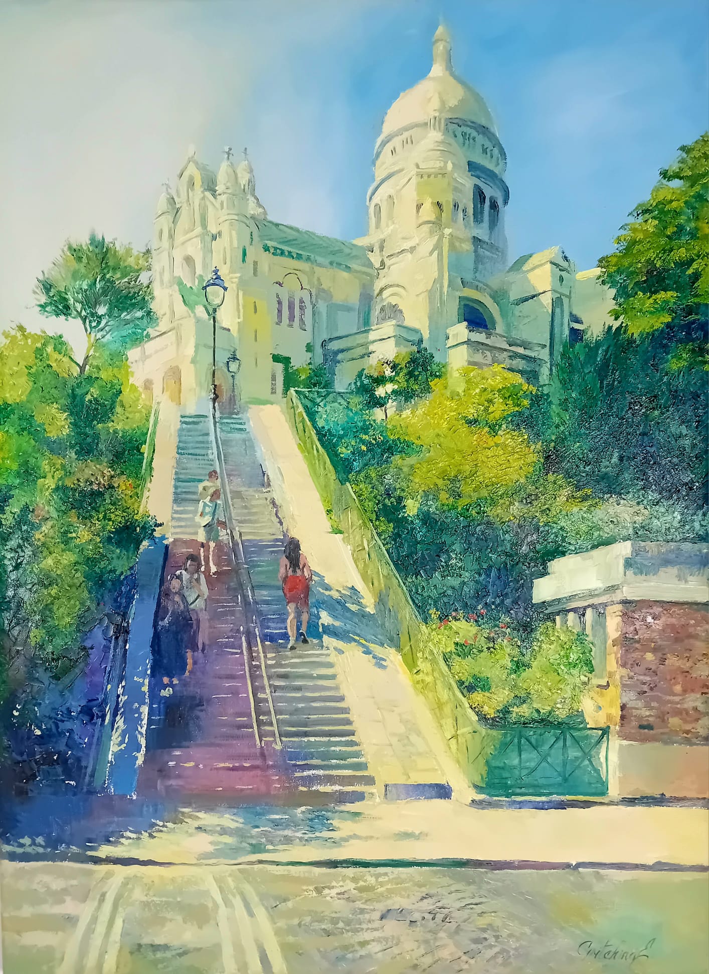 Stufen nach Montmartre – Sacré-Cœur im Morgenlicht