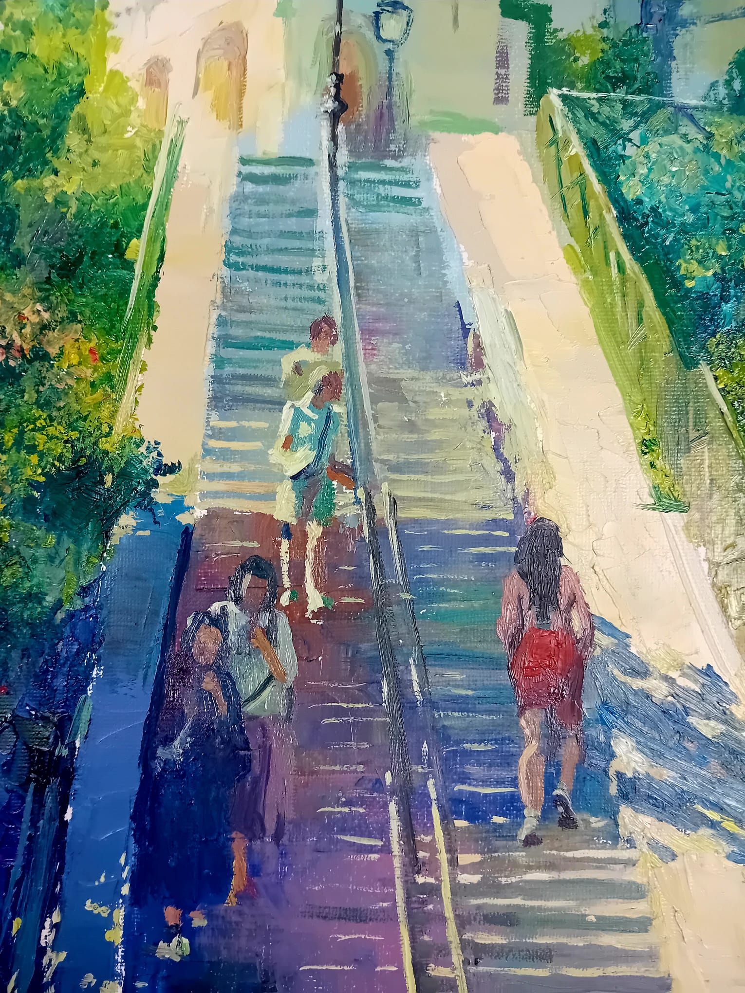 Stufen nach Montmartre – Sacré-Cœur im Morgenlicht